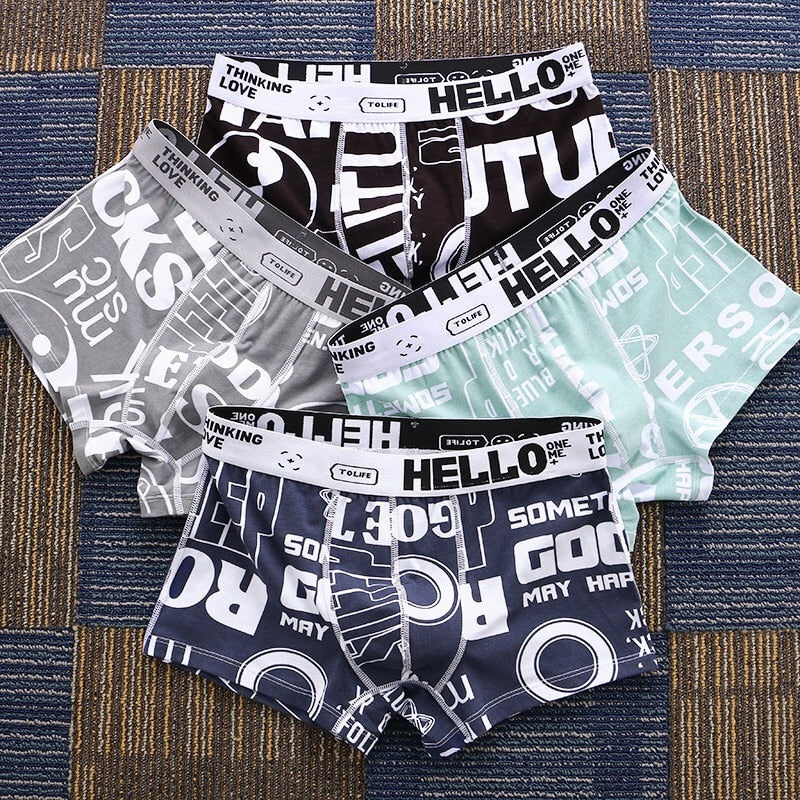 HELLO Print - Men's Underwear (4 Pack)