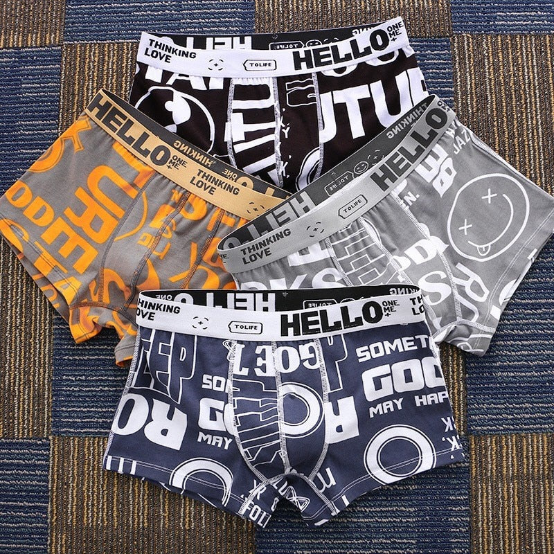 HELLO Print - Men's Underwear (4 Pack)